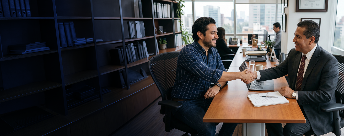 Personas negociando esquemas de financiamiento para maquinaria