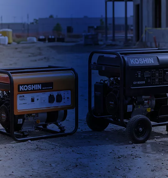 Generadores eléctricos y plantas de luz portátiles Koshin para construcción