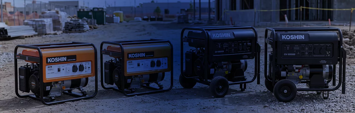 Generadores eléctricos y plantas de luz portátiles Koshin para construcción
