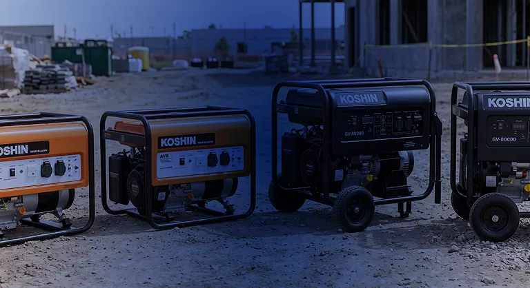 Generadores eléctricos y plantas de luz portátiles Koshin para construcción