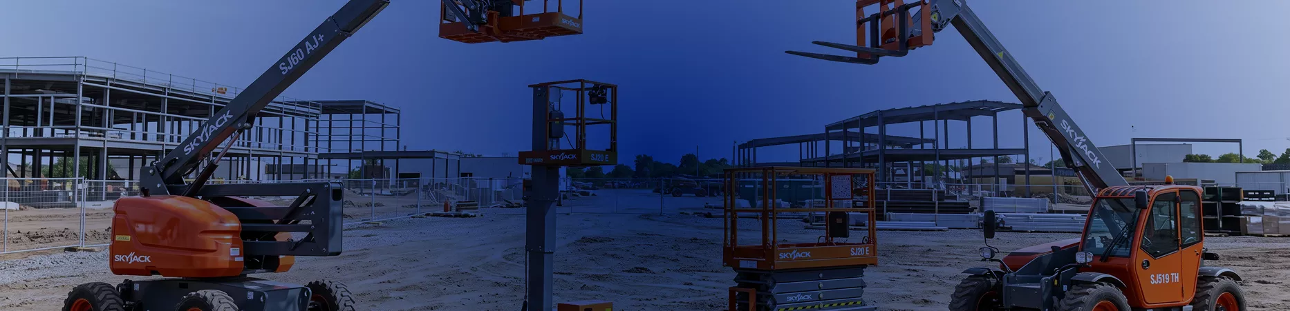 Plataformas articuladas, de tijera y elevación personal Skyjack en proyecto de construcción