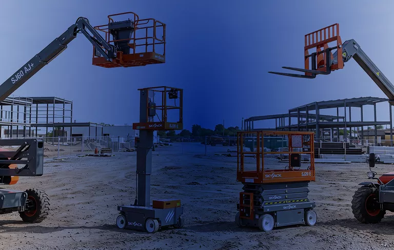 Plataformas articuladas, de tijera y elevación personal Skyjack en proyecto de construcción